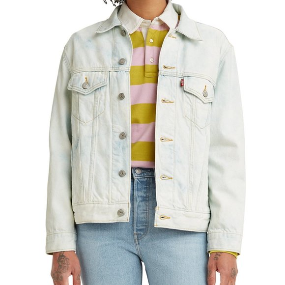 Levi's Ex Boyfriend Trucker Denim Jacket Size Small - Picture 9 of 11